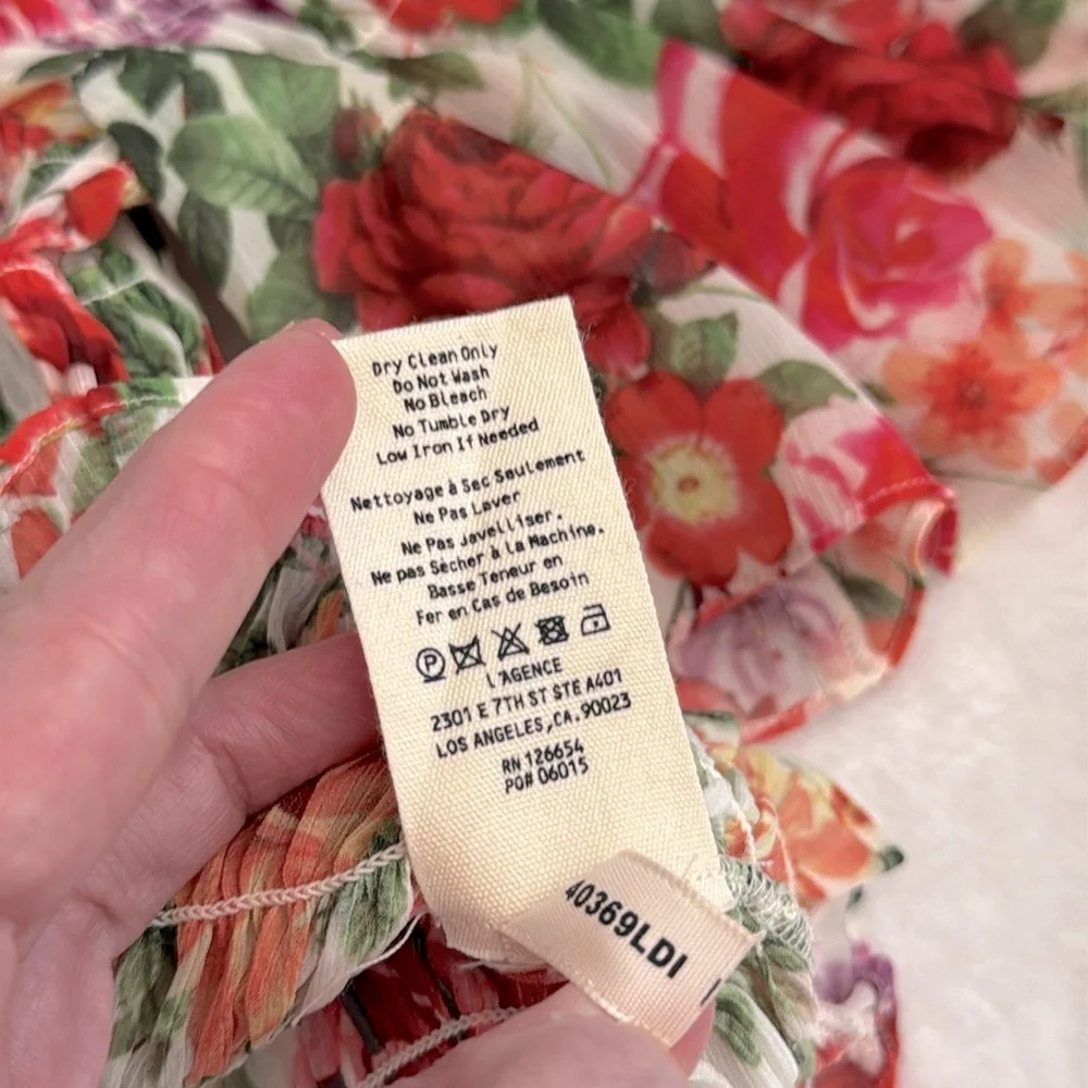 L'Agence | Bexley Off Shoulder Smocked Floral Top White Multi Garden Floral (XS) - Picture 10 of 15
